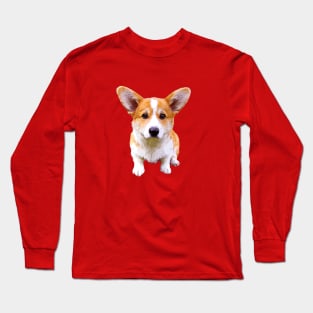 Corgi Puppy Sitting Red and White Pembroke Welsh Corgi Long Sleeve T-Shirt